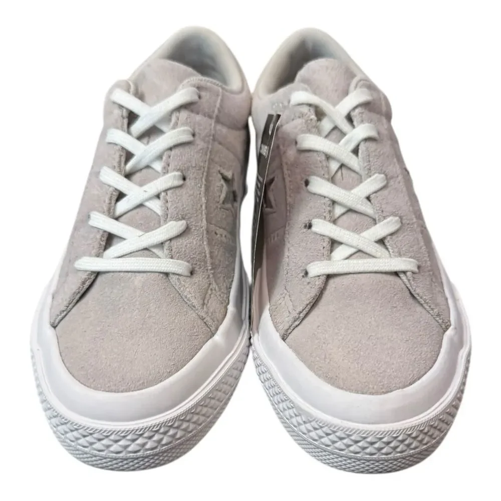 New Converse One Star Ox Mouse White Suede 663589C Lace-up Sneakers 1